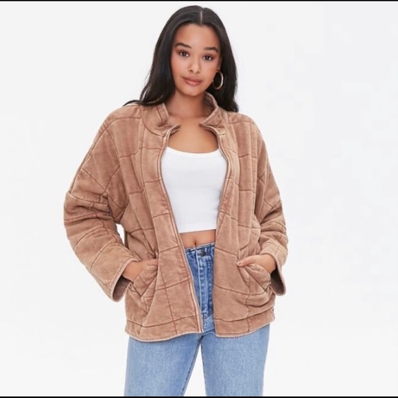 brown puffy jacket forever 21